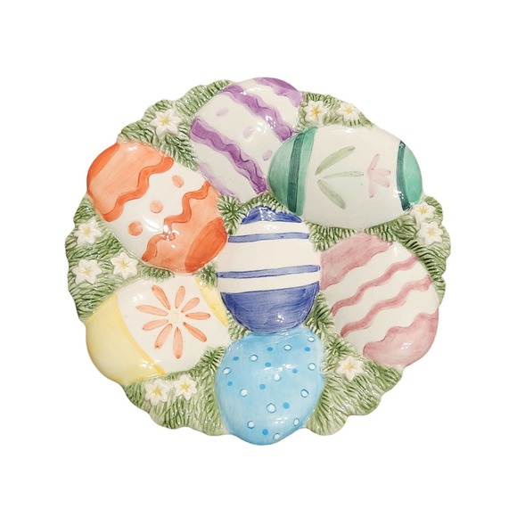 Fitz and Floyd Essentials CHICKS AND EGGS CANAPE/HANGING PLATE Vintage - Picture 4 of 6